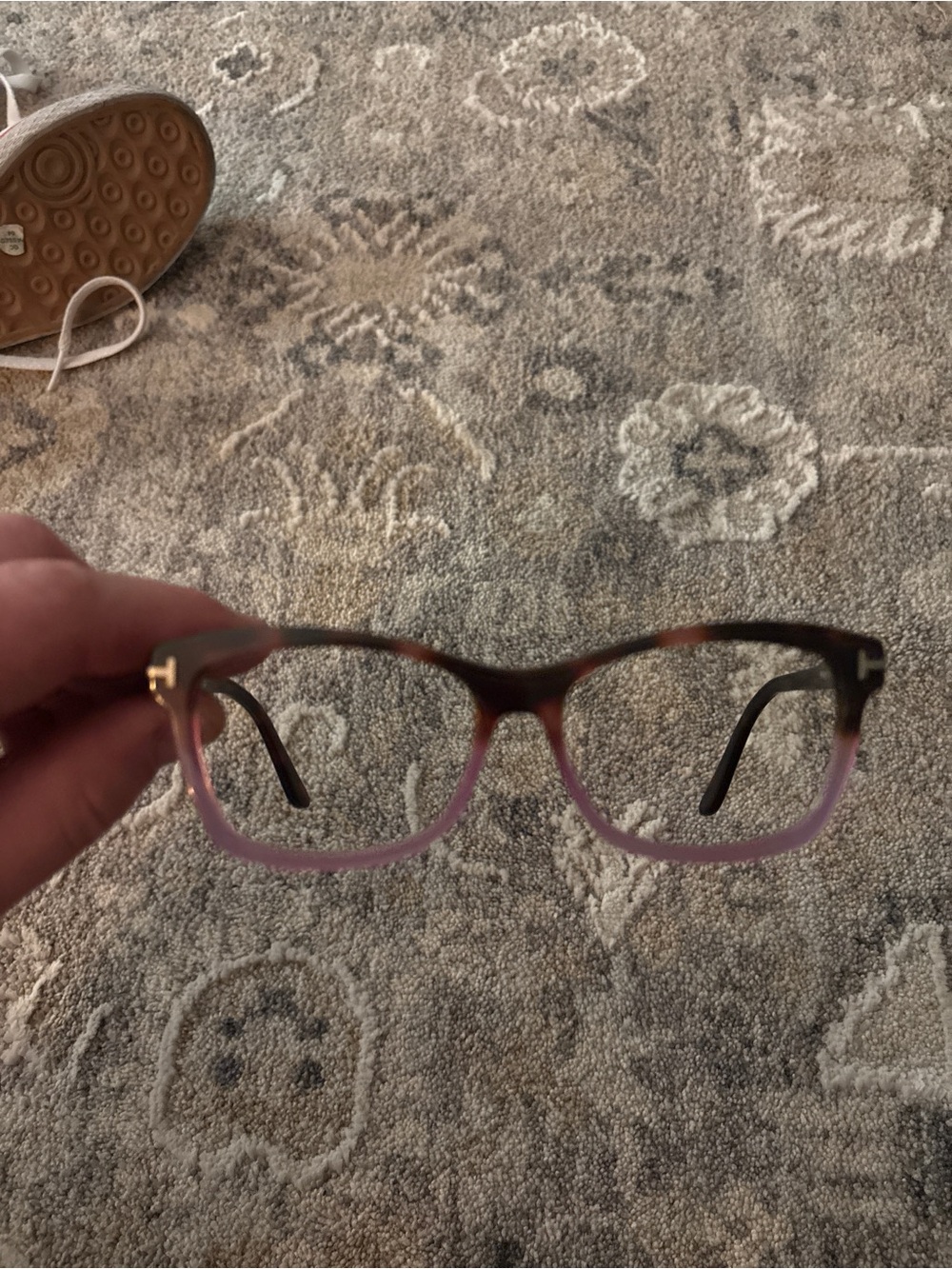 Tom Ford Burgundy to Tortoiseshell Rectangular Glasses